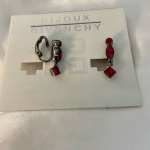 Bijoux Givenchy Clip Earrings with Red Rhinestones. Free with any purchase!